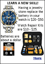 If your watch battery dies, you can either replace it yourself or you take it to a professional. Of course, if you have an expensive watch that costs well into the hundreds or thousands of dollars, then you shouldn't try it yourself. Have a professional jeweler who knows what he is doing take care of your Rolex, unless you bought it from a street peddler in Mexico for $30 bucks. But if it's a Timex or similar, why not enjoy learning a new skill?